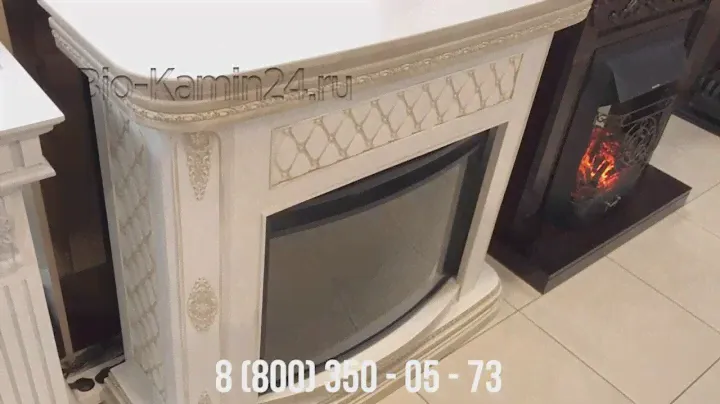 Электрокамин Bergamo 25,5 WT с очагом Evrika 25,5 LED RealFlame